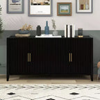 Buffet en bois caractéristique, meuble de rangement avec poignées métalliques pour couloir, entrée, salon, chambre à coucher - ModernLuxe
