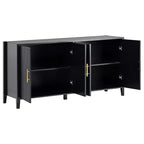 Buffet en bois caractéristique, meuble de rangement avec poignées métalliques pour couloir, entrée, salon, chambre à coucher - ModernLuxe