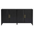 Buffet en bois caractéristique, meuble de rangement avec poignées métalliques pour couloir, entrée, salon, chambre à coucher - ModernLuxe