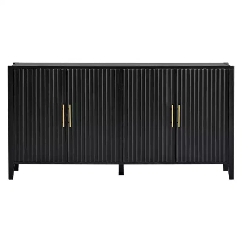 Buffet en bois caractéristique, meuble de rangement avec poignées métalliques pour couloir, entrée, salon, chambre à coucher - ModernLuxe