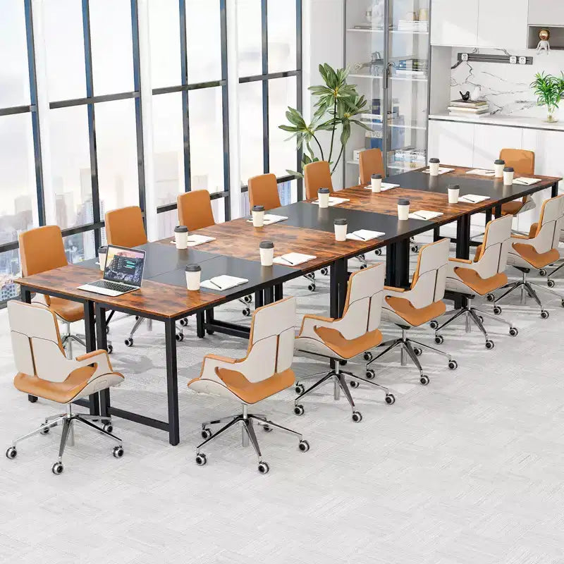 Costway Lot de 2/4/6 grands bureaux d'ordinateur de 160 cm, postes de travail, tables de conférence, pour bureau à domicile