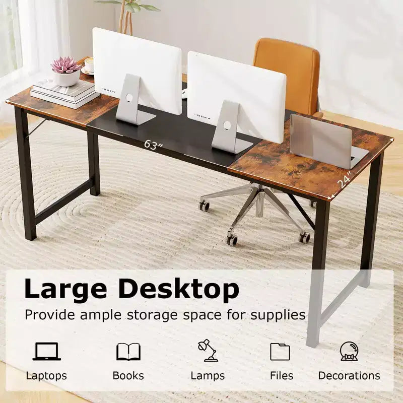 Costway Lot de 2/4/6 grands bureaux d'ordinateur de 160 cm, postes de travail, tables de conférence, pour bureau à domicile