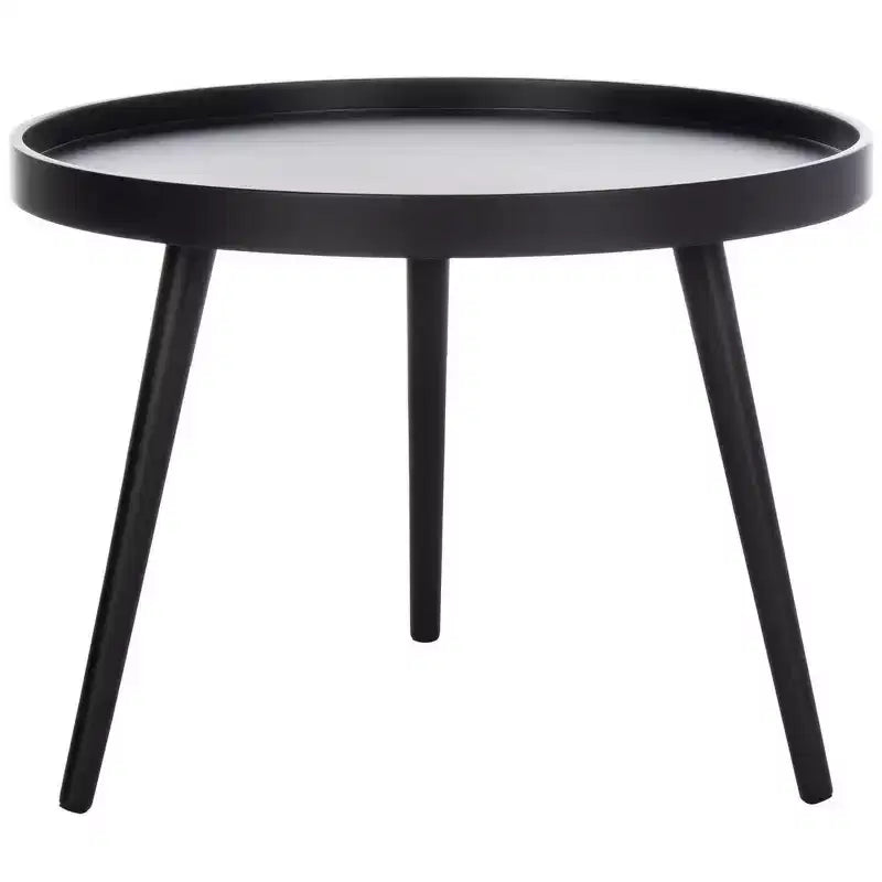 Fritz Round Tray Top Side Table - ACC4204A - Black - Safavieh