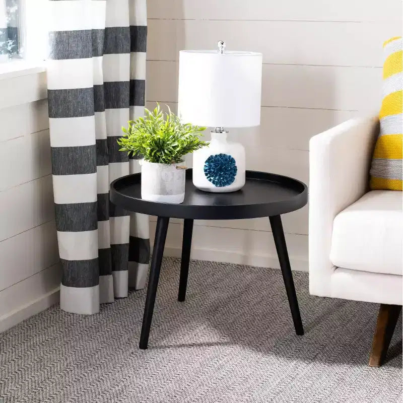 Table d'appoint Fritz ronde avec plateau - ACC4204A - Noir - Safavieh