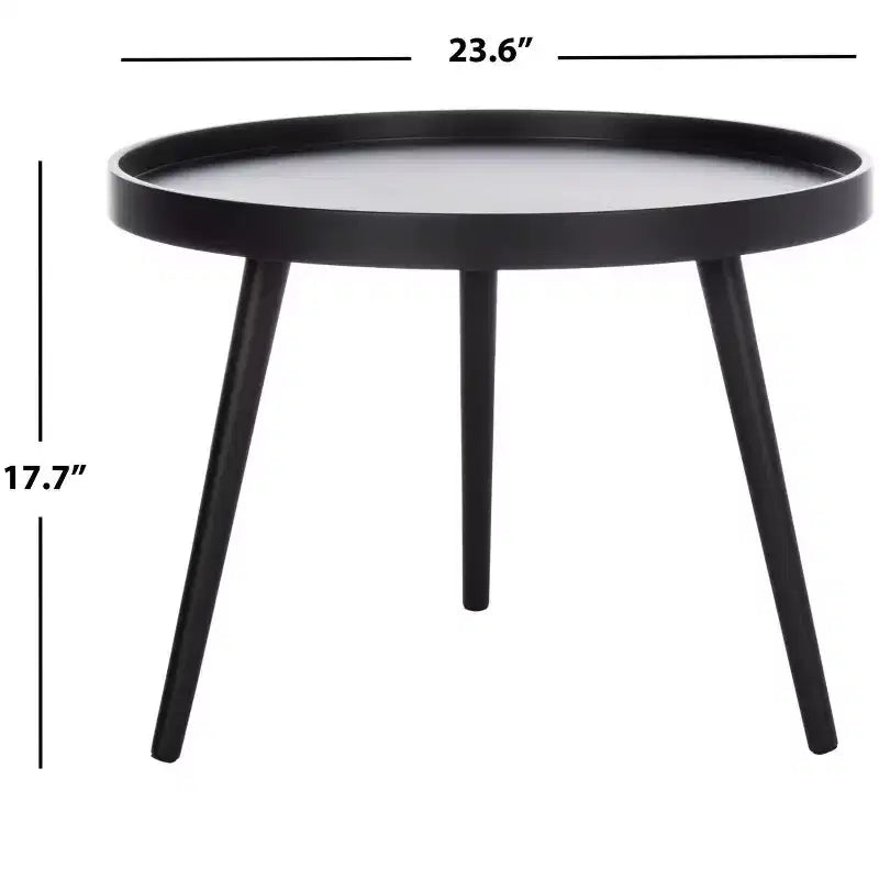Table d'appoint Fritz ronde avec plateau - ACC4204A - Noir - Safavieh