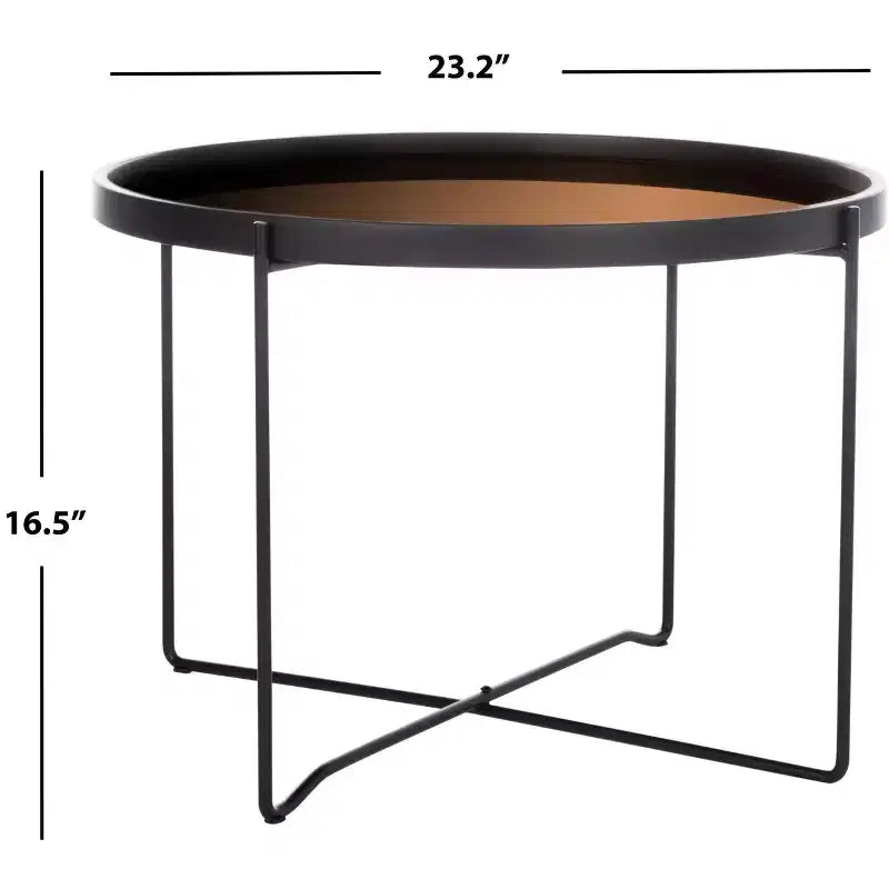 Table d'appoint Ruby Medium avec plateau - ACC4205 - Rose doré/noir - Safavieh