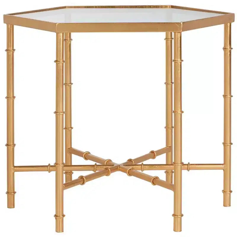 Kerri Accent Table - FOX2517B - Gold/Clear - Safavieh Couture