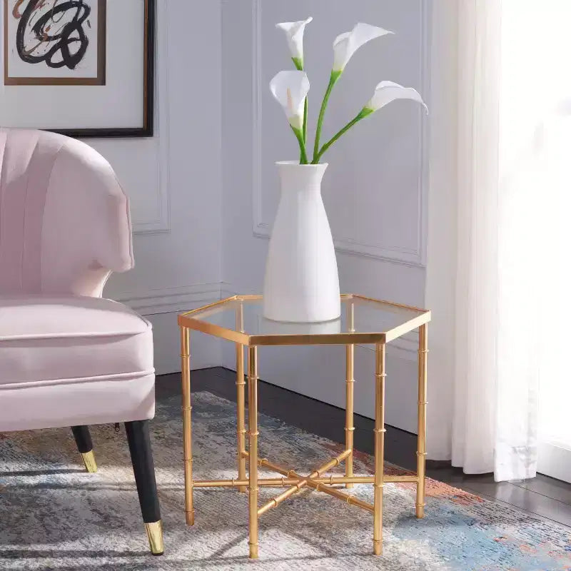 Table d'appoint Kerri - FOX2517B - Or/Transparent - Safavieh Couture