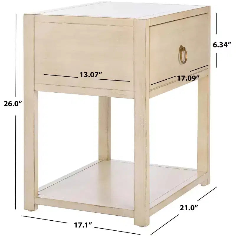 Table de chevet Sadie 1 tiroir 1 étagère - NST9201 - Safavieh