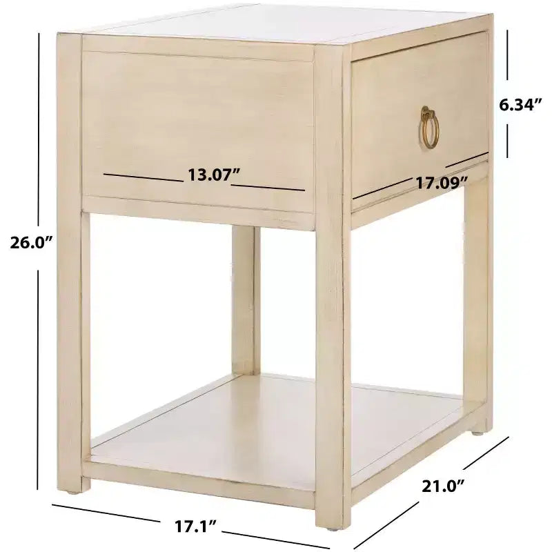 Table de chevet Sadie 1 tiroir 1 étagère - NST9201 - Safavieh