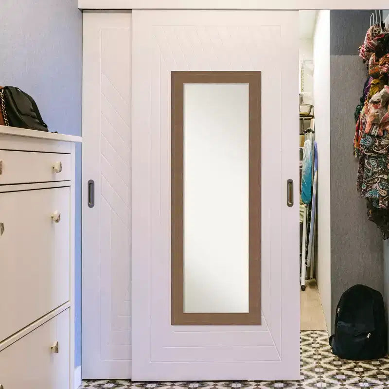 Miroir de porte pleine longueur Amanti Art Alta à cadre non biseauté