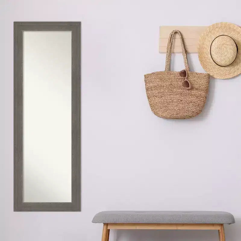 Miroir de porte pleine longueur Amanti Art Alta à cadre non biseauté
