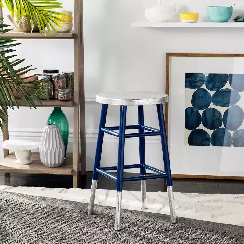 Tabouret de bar trempé argenté Kenzie - FOX3211 - Safavieh Couture