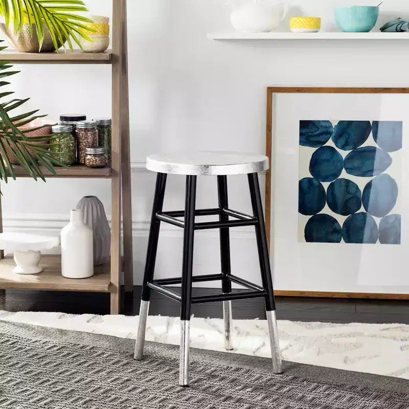 Tabouret de bar trempé argenté Kenzie - FOX3211 - Safavieh Couture