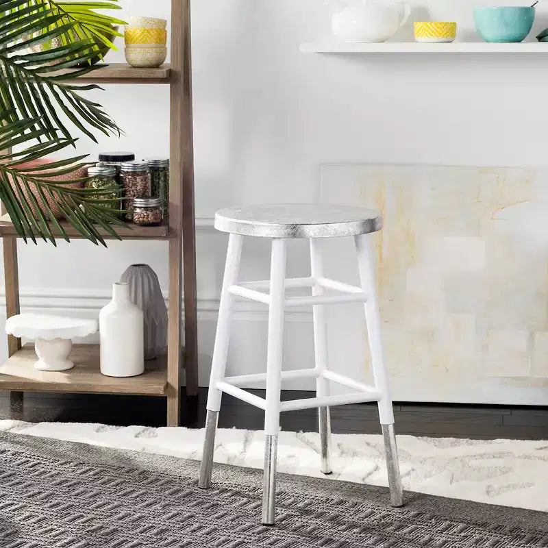 Tabouret de bar trempé argenté Kenzie - FOX3211 - Safavieh Couture