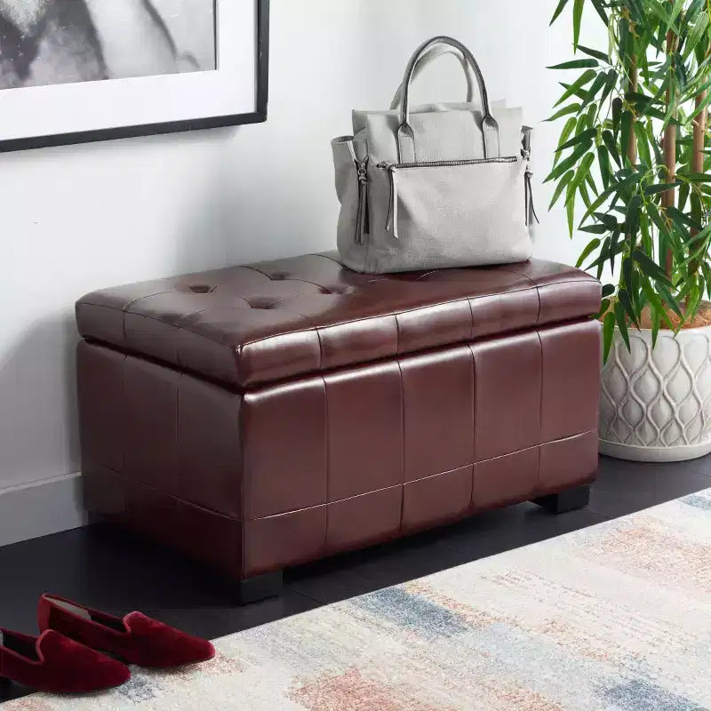 Pouf de rangement compact Manhattan - HUD4201 - Safavieh Couture