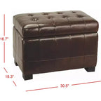 Pouf de rangement compact Manhattan - HUD4201 - Safavieh Couture