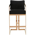 Taraji Velvet Barstool - KNT7027 - Giotto Black - Safavieh Couture