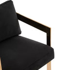 Tabouret de bar en velours Taraji - KNT7027 - Noir Giotto - Safavieh Couture
