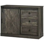 Meuble bas de bar à café de style ferme HOMCOM, buffet de cuisine, meuble de rangement avec porte coulissante de style grange et 3 tiroirs de rangement pour salon