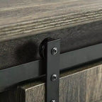 Meuble bas de bar à café de style ferme HOMCOM, buffet de cuisine, meuble de rangement avec porte coulissante de style grange et 3 tiroirs de rangement pour salon