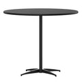 Emma and Oliver 36 Round Wood Cocktail Table with 30 and 42 Columns