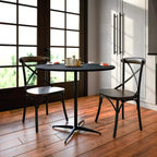 Table basse ronde en bois Emma and Oliver de 36 po avec colonnes de 30 et 42 po