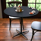 Table basse ronde en bois Emma and Oliver de 36 po avec colonnes de 30 et 42 po