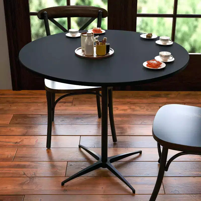 Table basse ronde en bois Emma and Oliver de 36 po avec colonnes de 30 et 42 po