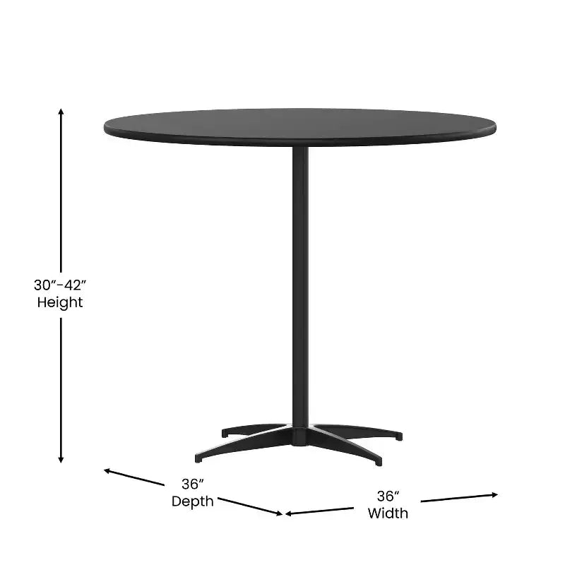 Table basse ronde en bois Emma and Oliver de 36 po avec colonnes de 30 et 42 po