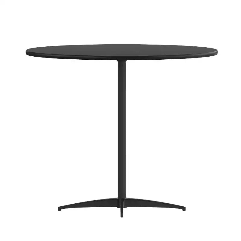 Table basse ronde en bois Emma and Oliver de 36 po avec colonnes de 30 et 42 po