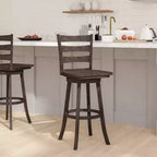 Tabouret de comptoir classique Emma et Oliver Ladderback avec siège en bois
