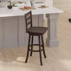 Tabouret de comptoir classique Emma et Oliver Ladderback avec siège en bois
