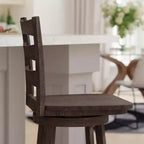 Tabouret de comptoir classique Emma et Oliver Ladderback avec siège en bois