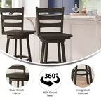 Tabouret de comptoir classique Emma et Oliver Ladderback avec siège en bois