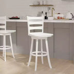 Tabouret de comptoir classique Emma et Oliver Ladderback avec siège en bois