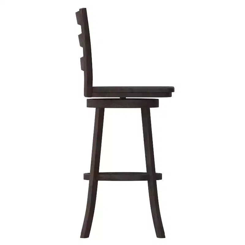 Tabouret de comptoir classique Emma et Oliver Ladderback avec siège en bois