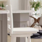 Tabouret de comptoir classique Emma et Oliver Ladderback avec siège en bois