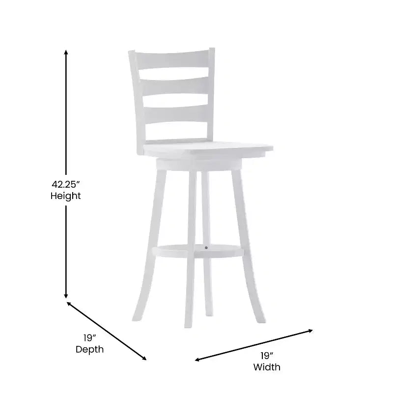 Tabouret de comptoir classique Emma et Oliver Ladderback avec siège en bois