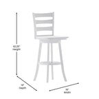 Tabouret de comptoir classique Emma et Oliver Ladderback avec siège en bois