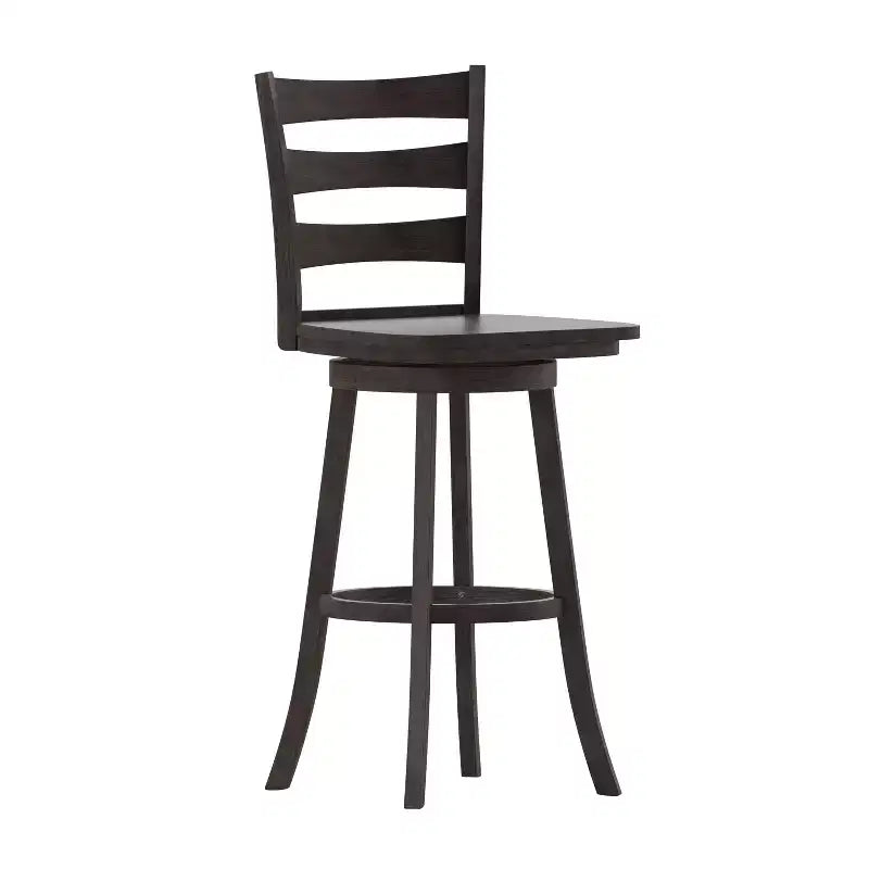 Tabouret de comptoir classique Emma et Oliver Ladderback avec siège en bois