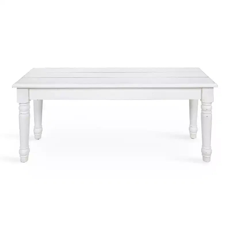 Banc rectangulaire en bois Kate et Laurel Cates, 42x14x19, blanc