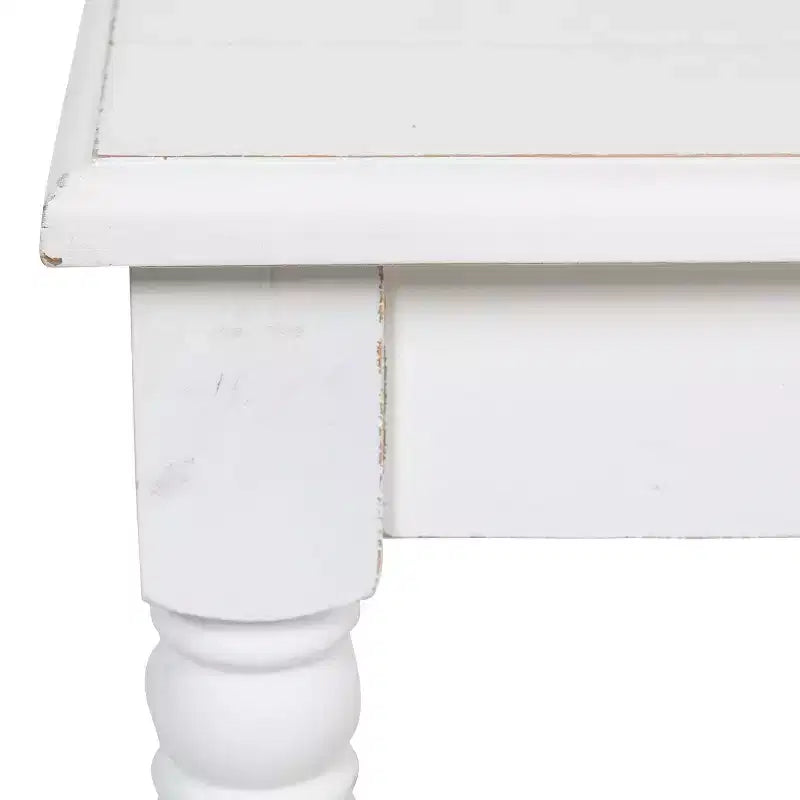Banc rectangulaire en bois Kate et Laurel Cates, 42x14x19, blanc