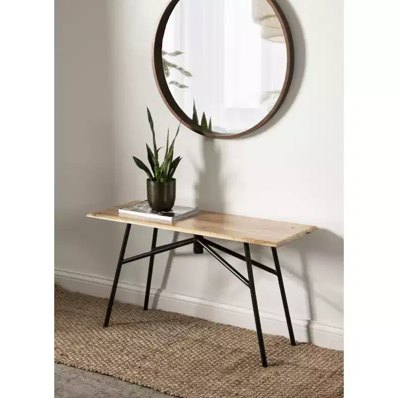 Banc rectangulaire en bois Kate and Laurel Pallson, 36x14x20, naturel et noir