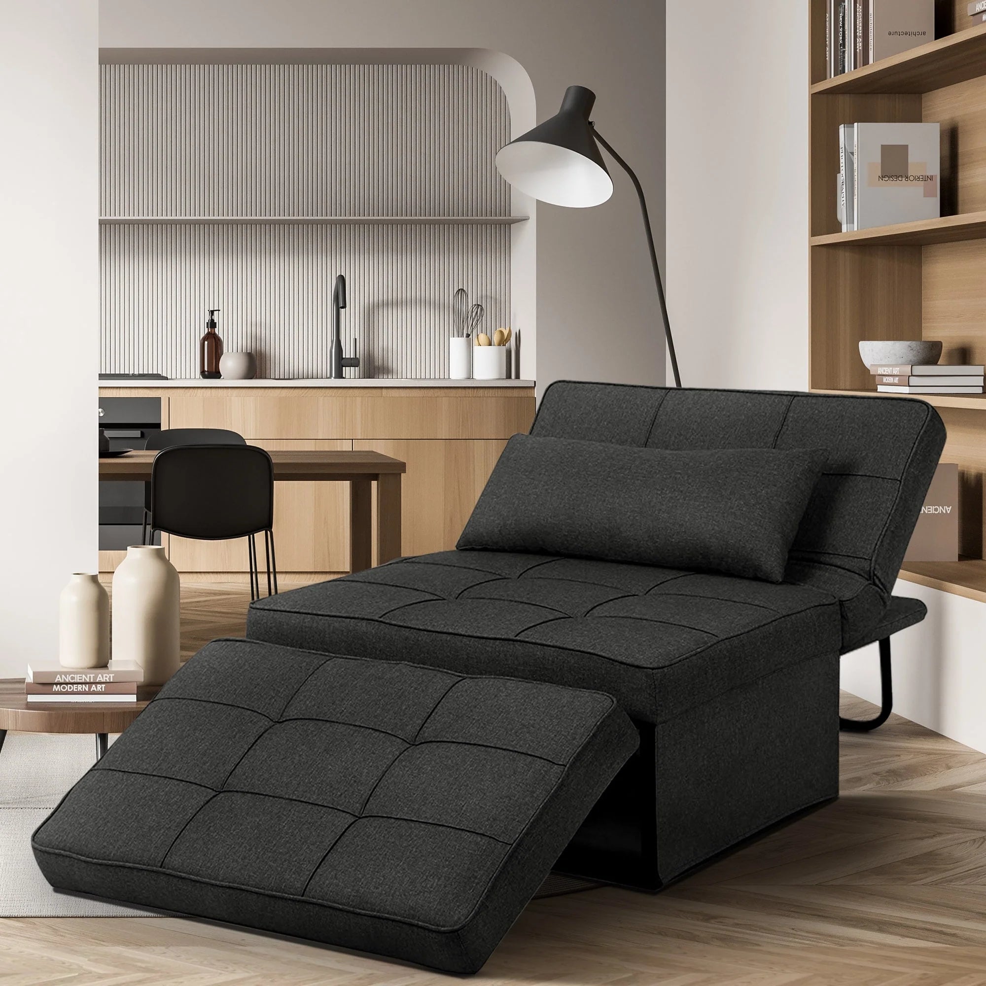Canapé convertible Lit d'appoint Fauteuil-lit Canapé pliant Pouf Fauteuils inclinables pour le salon