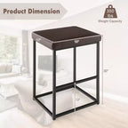 Costway Lot de 2 tabourets de bar rembourrés, hauteur de comptoir, en cuir PU avec repose-pieds, marron/noir/gris
