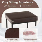 Costway Lot de 2 tabourets de bar rembourrés, hauteur de comptoir, en cuir PU avec repose-pieds, marron/noir/gris