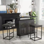 Costway Lot de 2 tabourets de bar rembourrés, hauteur de comptoir, en cuir PU avec repose-pieds, marron/noir/gris