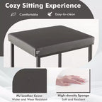 Costway Lot de 2 tabourets de bar rembourrés, hauteur de comptoir, en cuir PU avec repose-pieds, marron/noir/gris