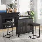 Costway Lot de 2 tabourets de bar rembourrés, hauteur de comptoir, en cuir PU avec repose-pieds, marron/noir/gris